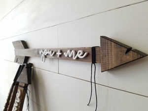 'you + me' Rustic Arrow