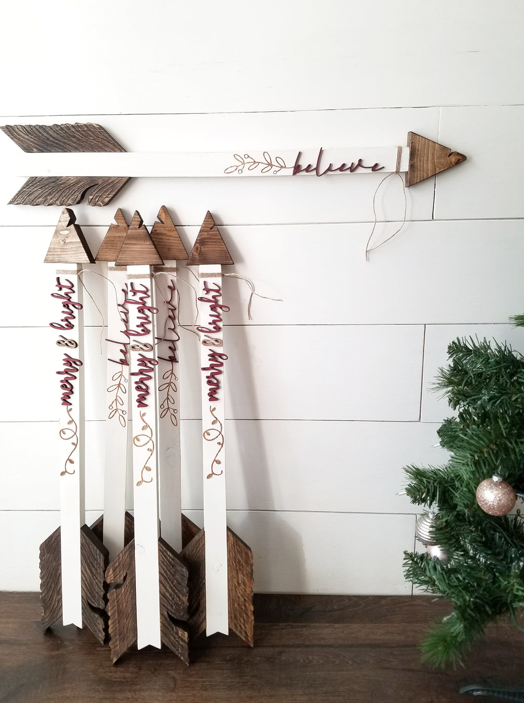 'believe' Rustic Arrow