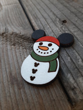 Load image into Gallery viewer, &#39;Mouseketeer Snowman&#39; Pin/Magnet
